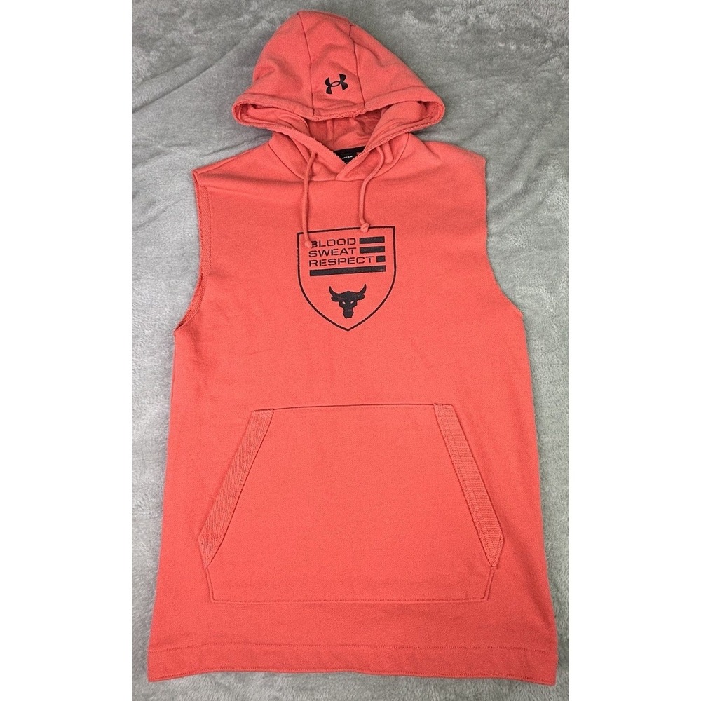 Under Armour Project Rock Hoodie Mens Small  Sleeveless Sweatshirt Heavyweight